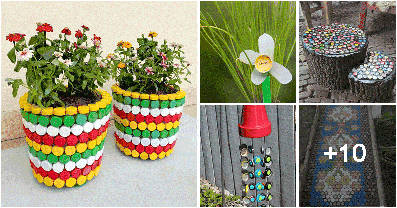 Easy DIY Bottle Caps Ideas To Adorn Your Garden