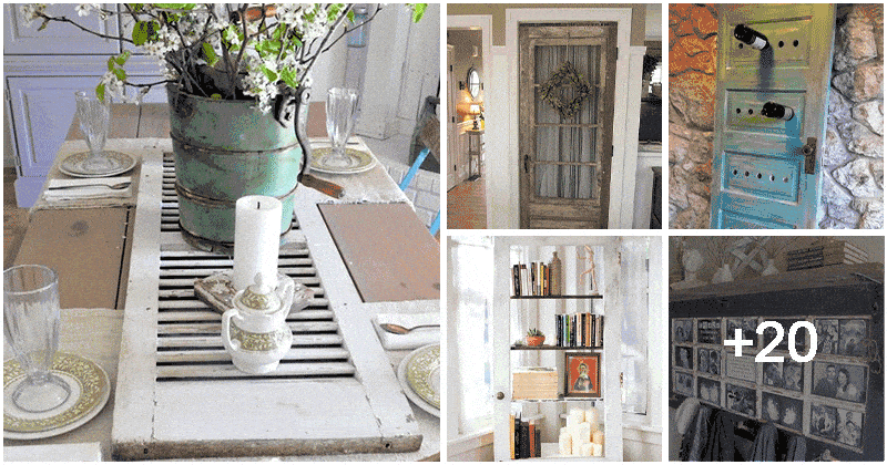 25 Easy Ways To Turn Your Old Doors Into Vintage Home Decor Ideas