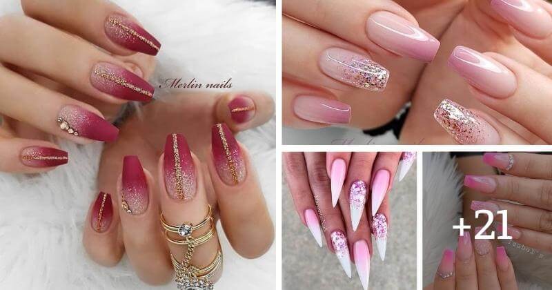4. Cute White and Pink Ombre Nail Design - wide 9