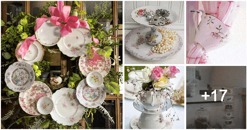 23 Brilliant Home Decor Projects Using Vintage Cups and Plates