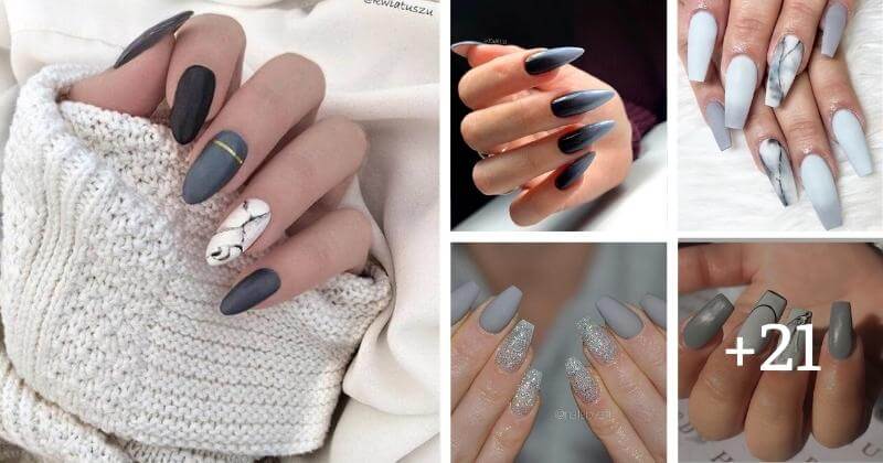 1. Gray and White Marble Nail Design on Tumblr - wide 8