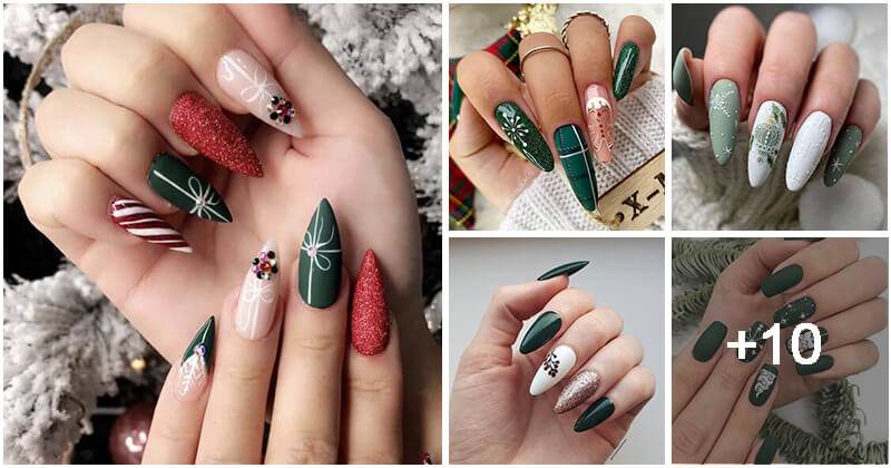 12 Festive Christmas Green Nail Ideas