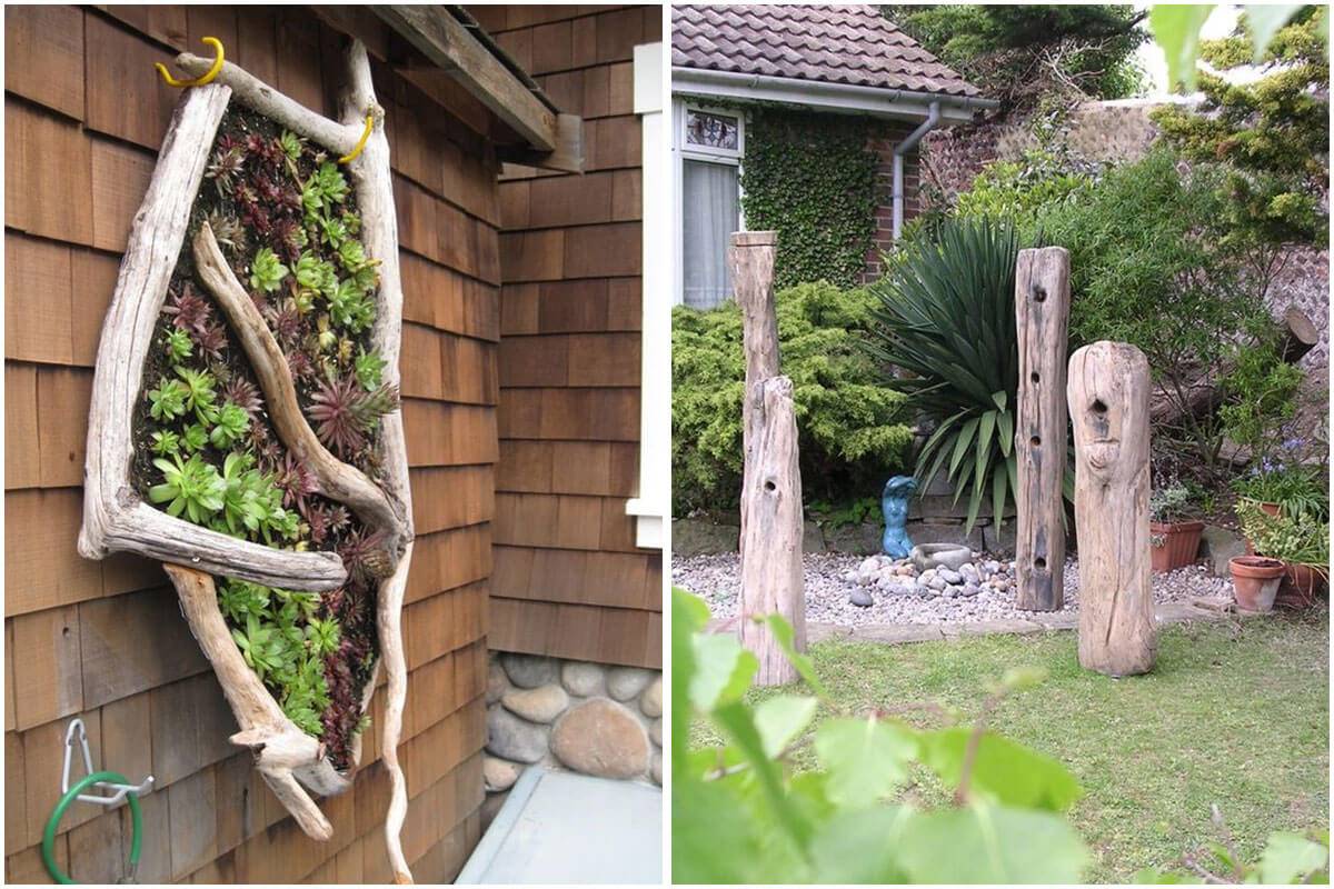 25 Easy Weekend Driftwood Garden Projects