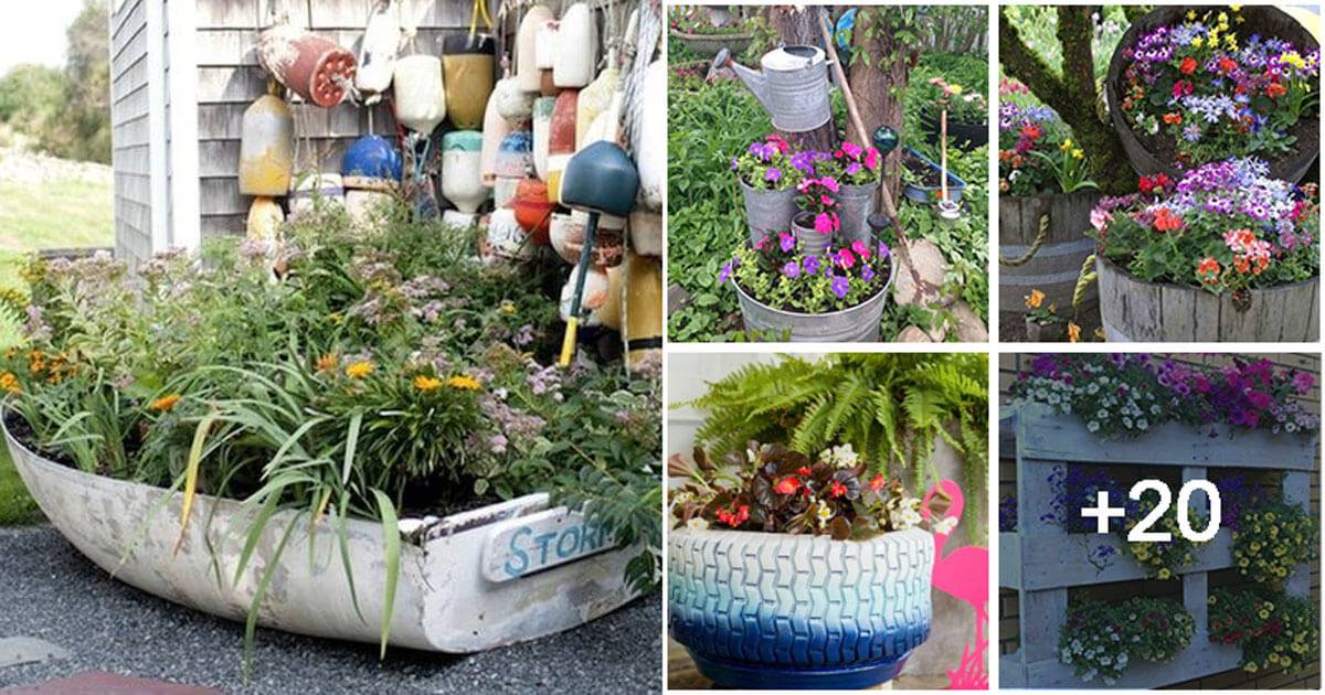 24 Brilliant DIY Recycled Garden Planters