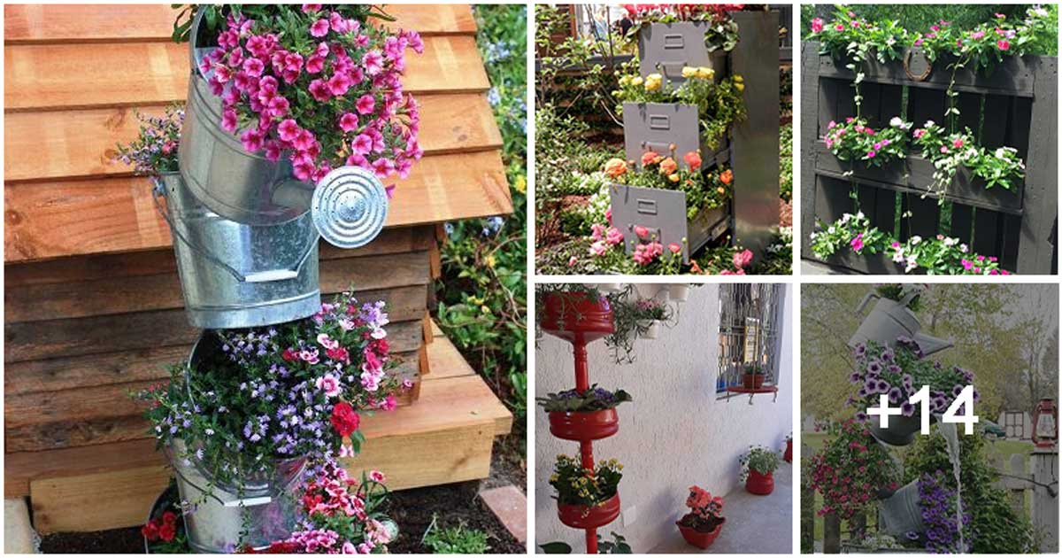 Easy and Cool Flower Tower Ideas To Give Your Garden An Interesting Look