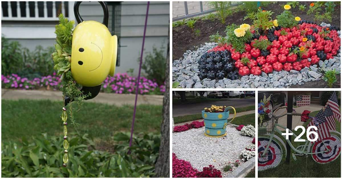 30 Amazing Repurposed Front Yard Decorating Ideas
