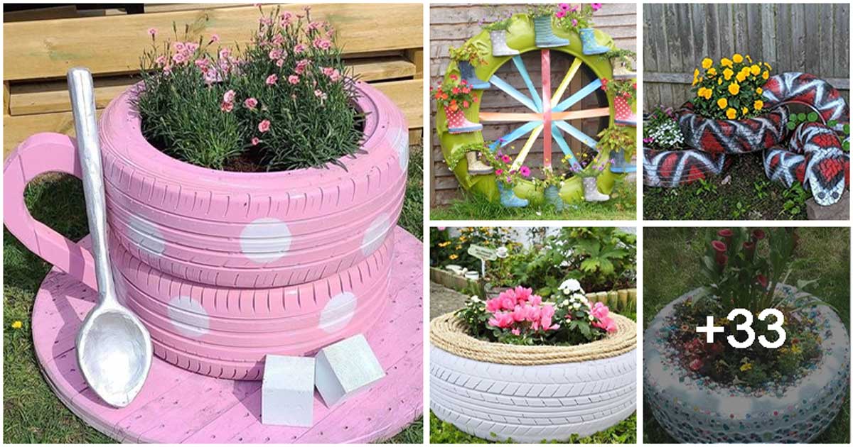 38 Inspiring Tire Flower Planter Ideas