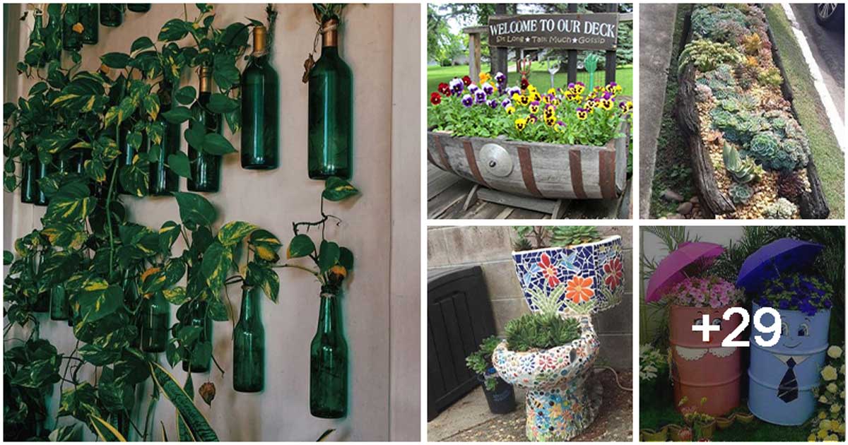 34 DIY Creative Garden Flower Pot Ideas