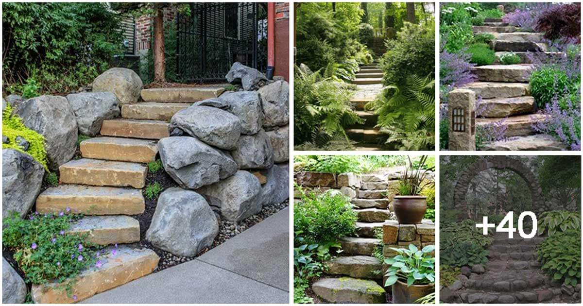 45 Eye-Catching Rock Stair Ideas to Brighten up Your Outdoor Space