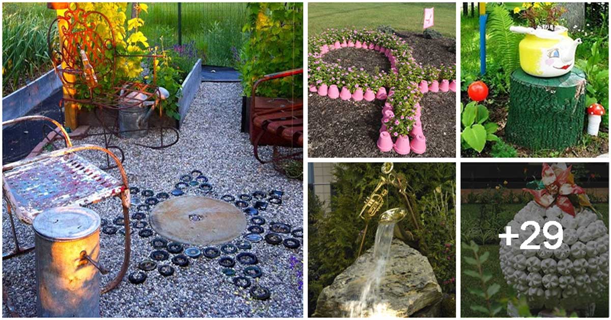 34 DIY Recycled Stunning Outdoor Decorations