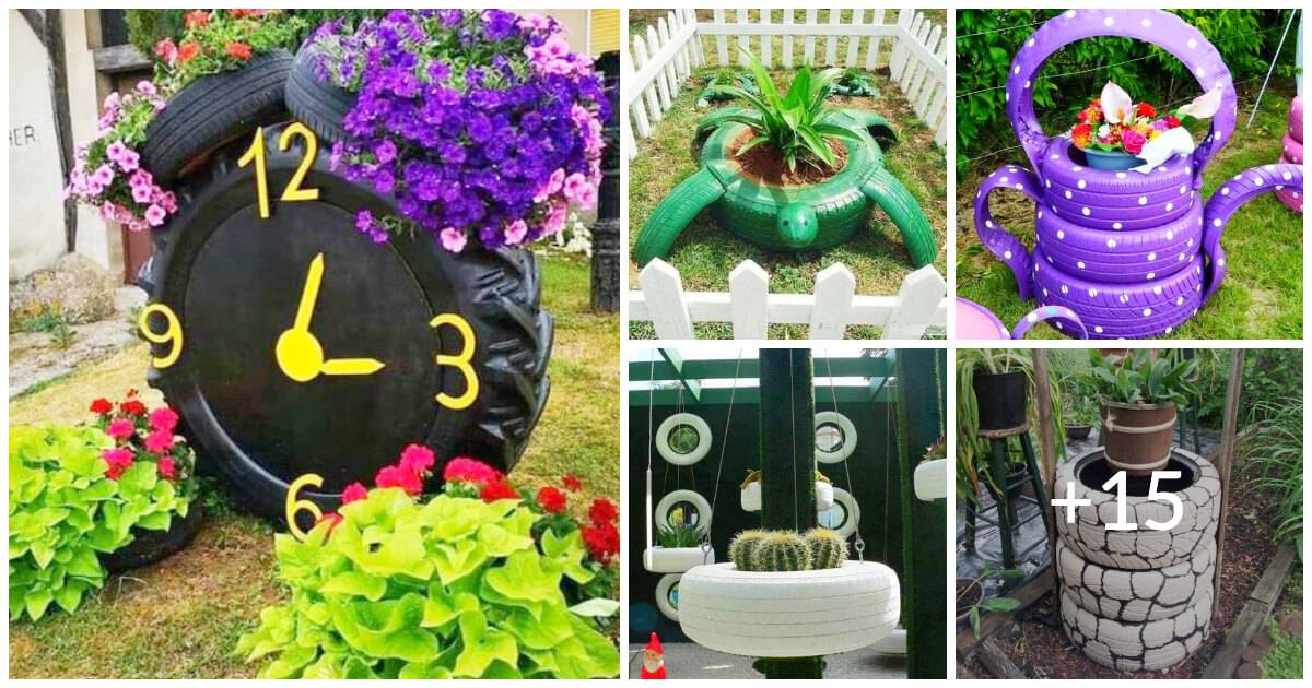 20 DIY Innovative Tire Flower Planter And Decor Ideas Where Art Meets   55015 