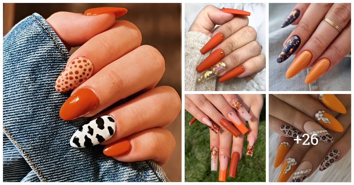 30 Stunning Burnt Orange Nails For A Gorgeous Season