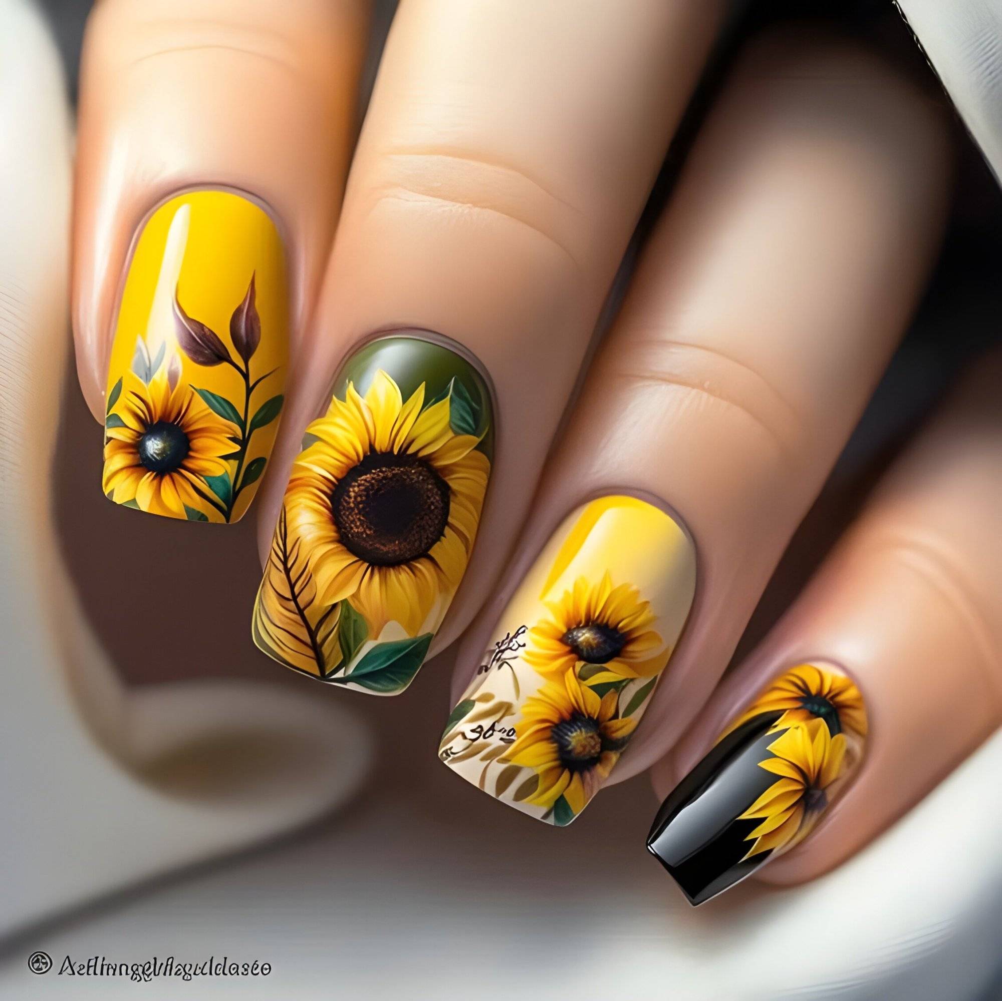 25 Trendy Summer Sunflower Nails For Beginners To Copy ASAP - 183