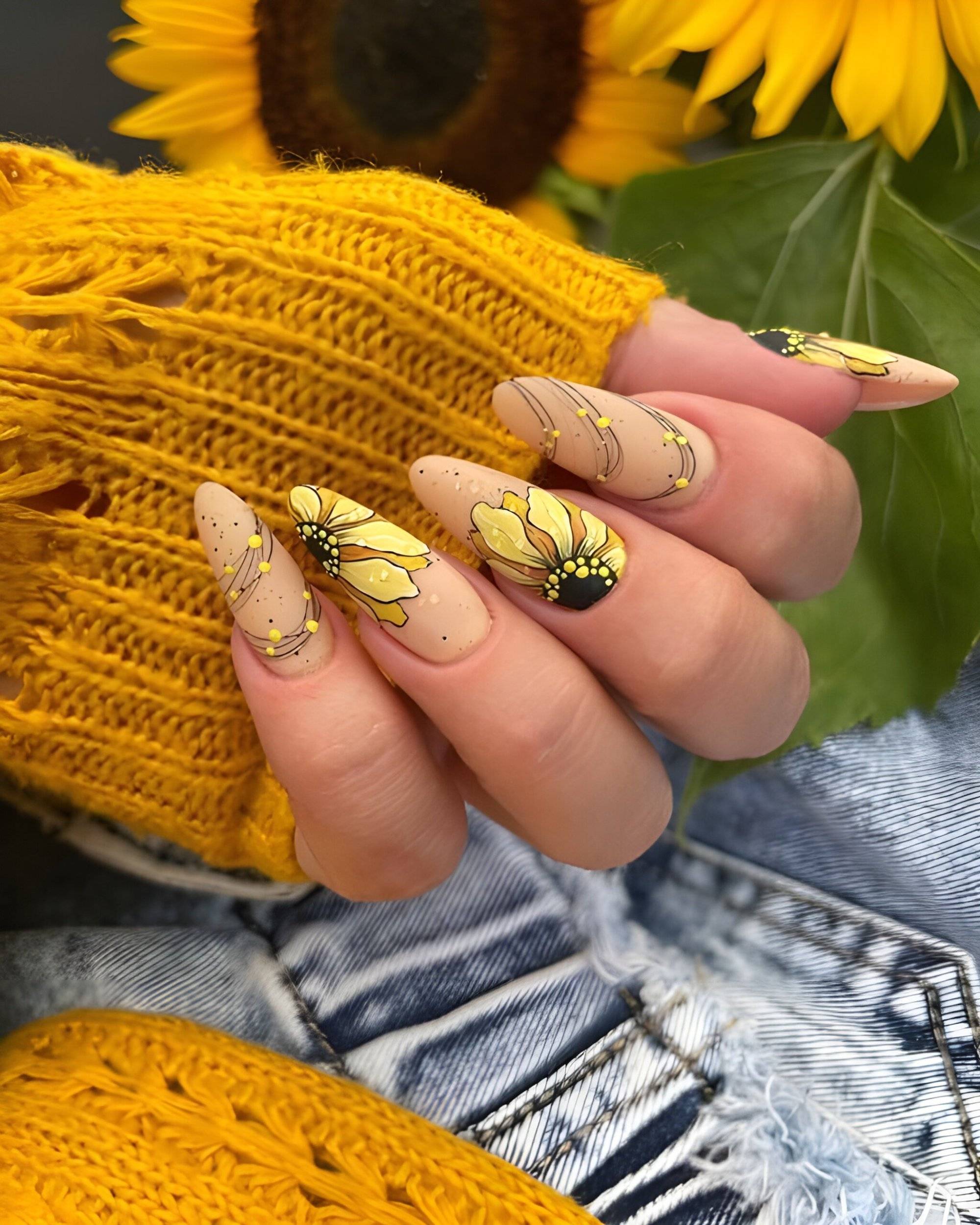25 Trendy Summer Sunflower Nails For Beginners To Copy ASAP - 197