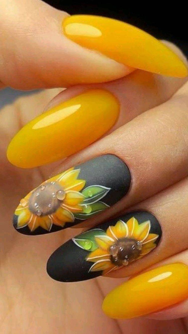 25 Trendy Summer Sunflower Nails For Beginners To Copy ASAP - 205