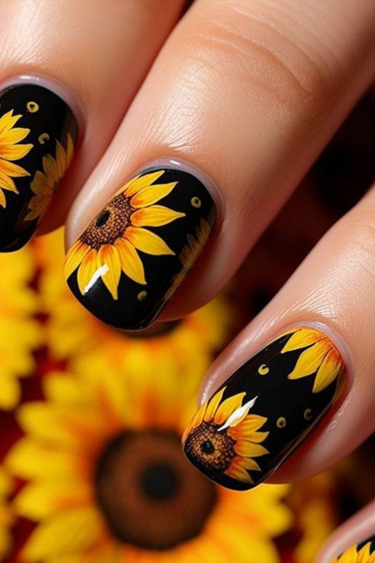 25 Trendy Summer Sunflower Nails For Beginners To Copy ASAP - 171