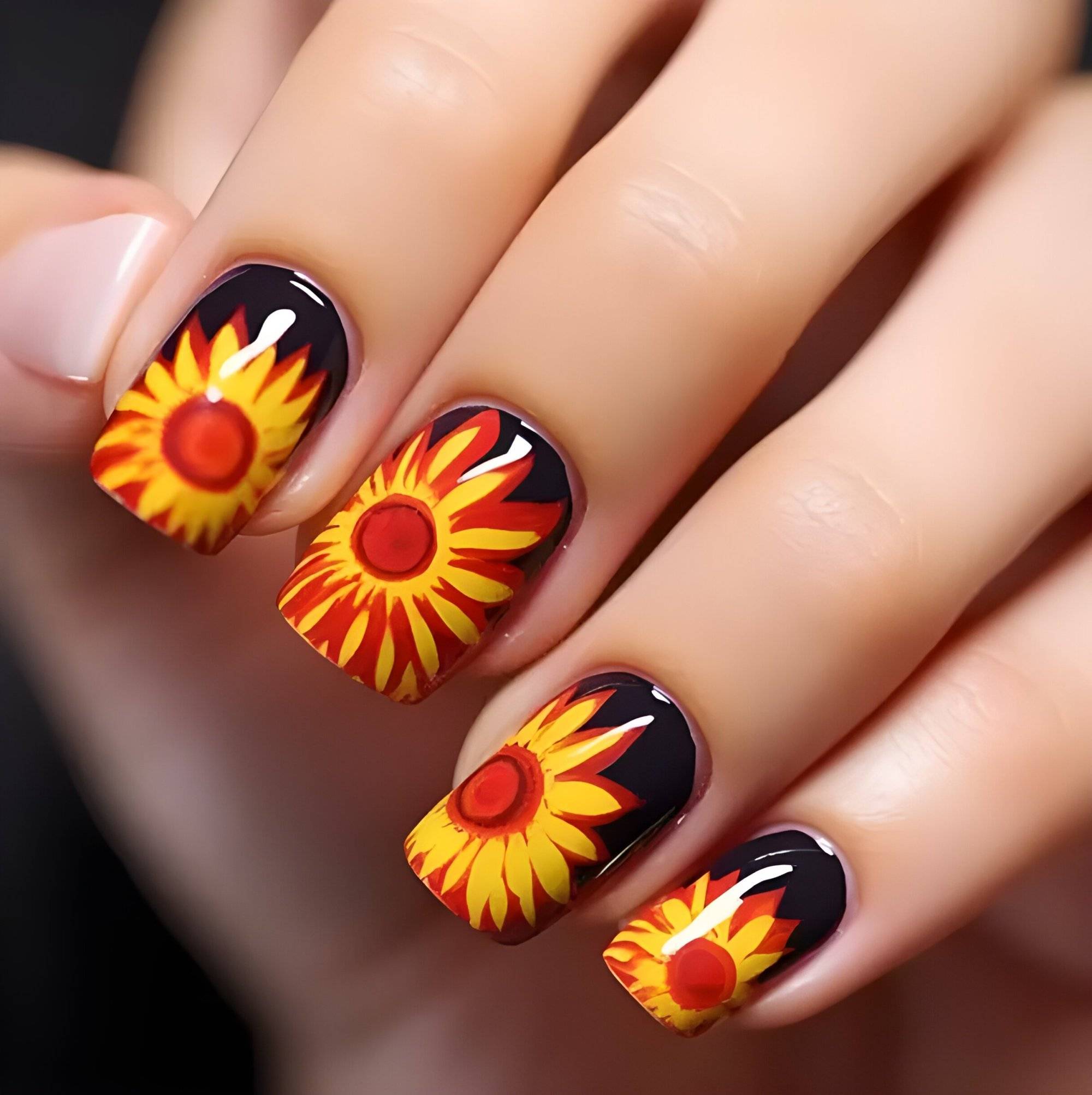 25 Trendy Summer Sunflower Nails For Beginners To Copy ASAP - 175