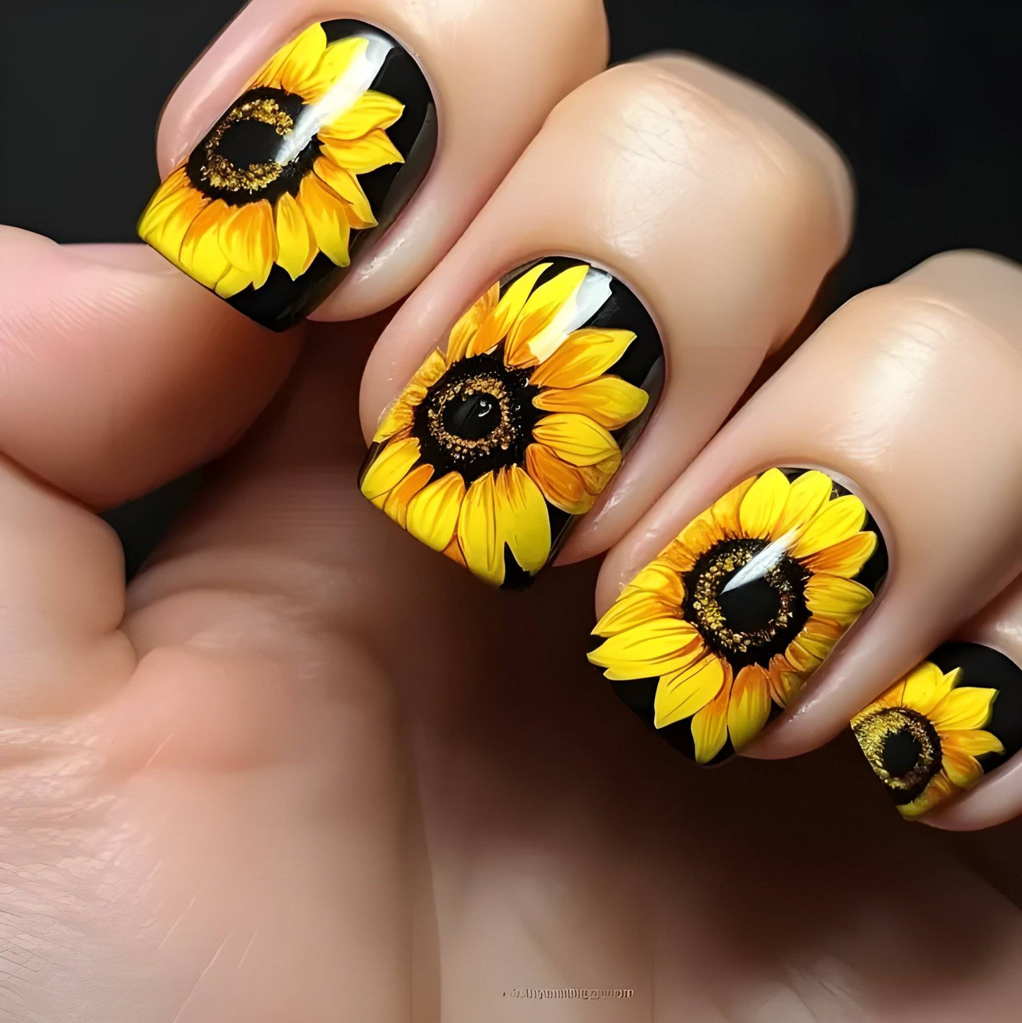 25 Trendy Summer Sunflower Nails For Beginners To Copy ASAP - 179
