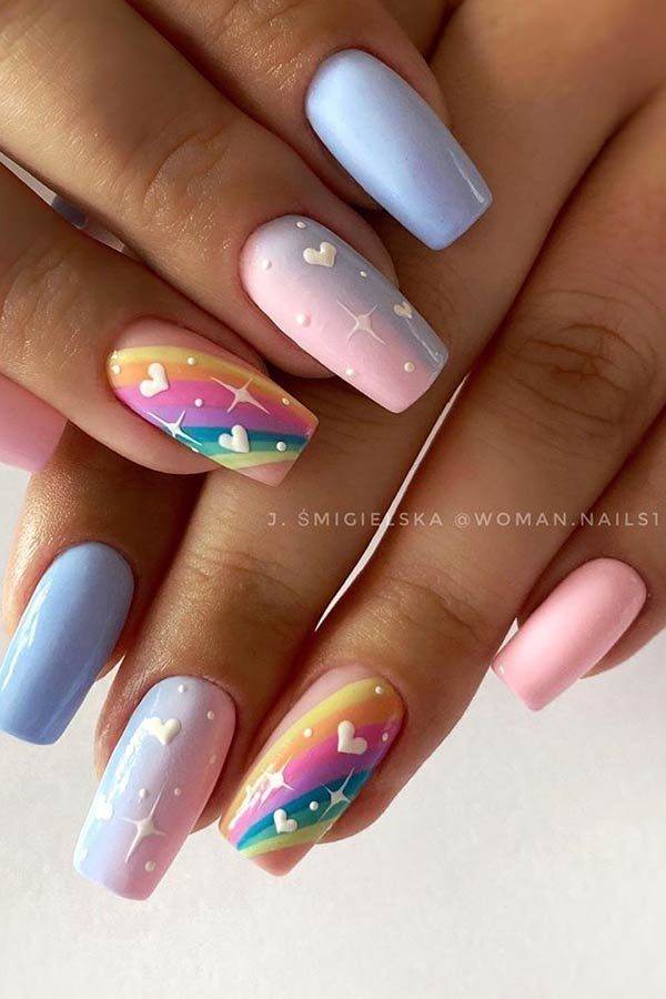 27 Enchanting Rainbow Nail Art Designs To Bring You Joy - 187