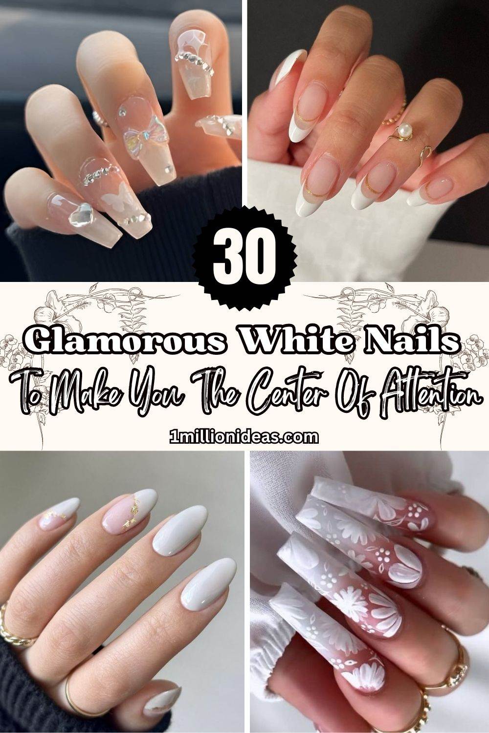 30 Glamorous White Nail Designs To Make You The Center Of Attention