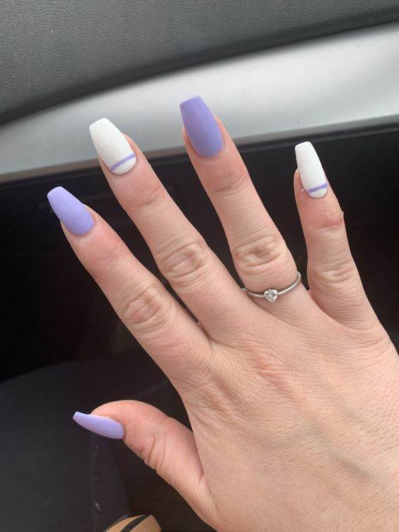 Prettiest Purple And White Manicures To Vamp Up Your Summer - 183