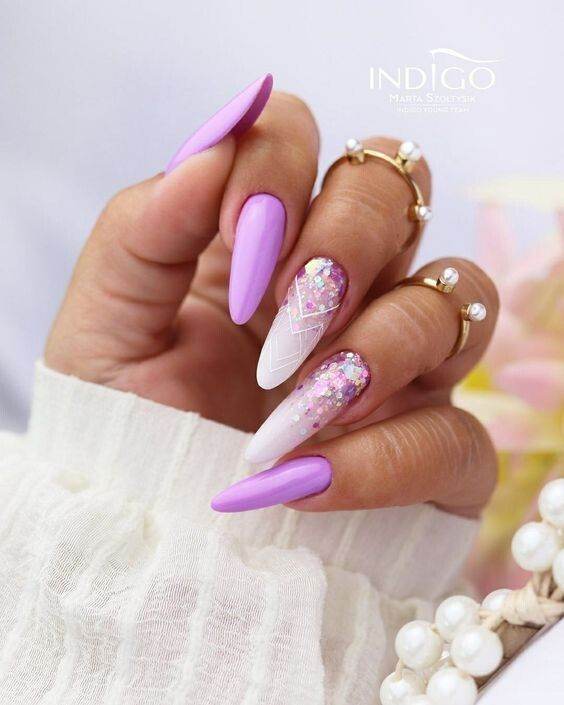 Prettiest Purple And White Manicures To Vamp Up Your Summer - 153