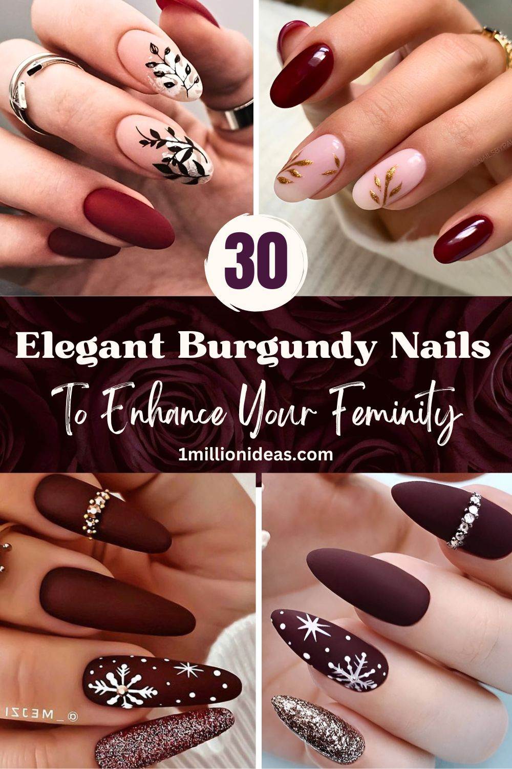 30 Elegant Burgundy Nails To Enhance Your Feminity - 191