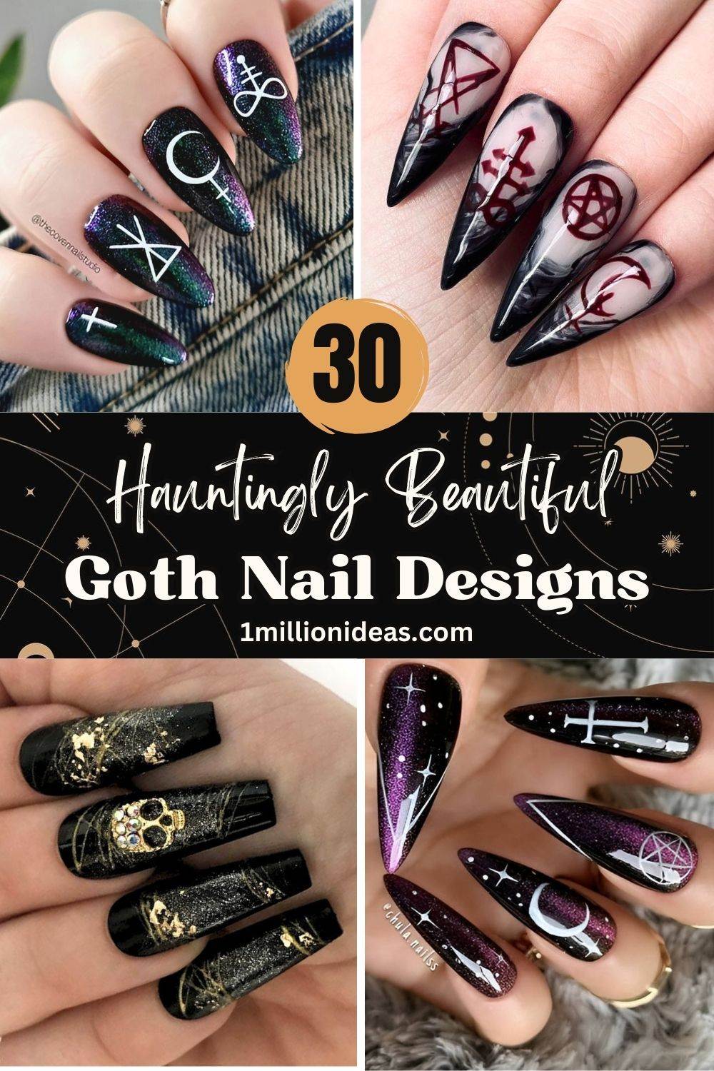 30 Hauntingly Beautiful Goth Nail Designs - 191
