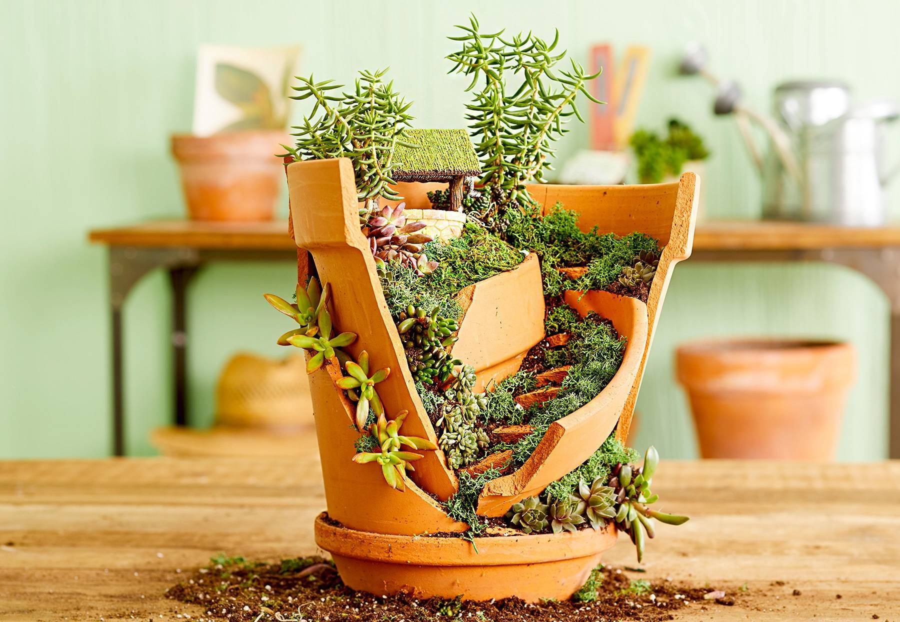 15 Ideas To Transform Broken Pots Into Succulent Garden Castles - 131