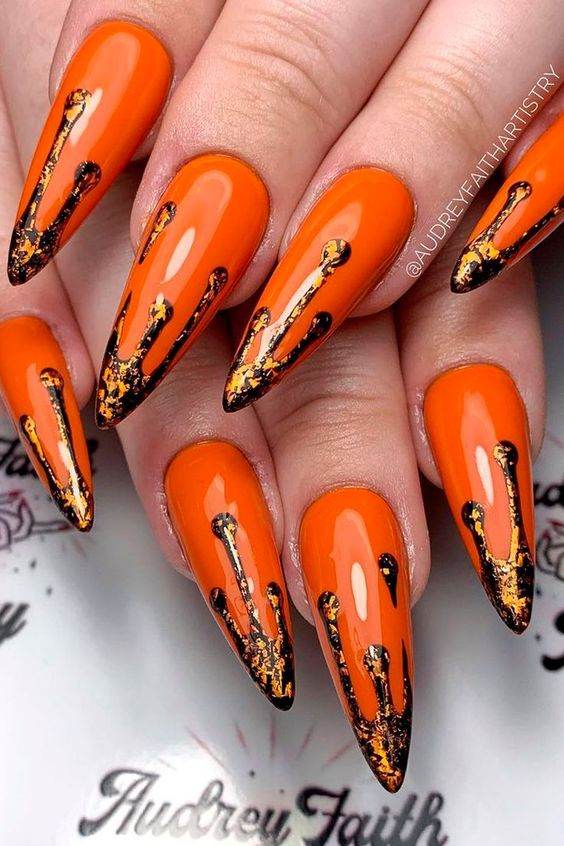 30 Chic Orange Nail Ideas To Make You Look Stunning - 223