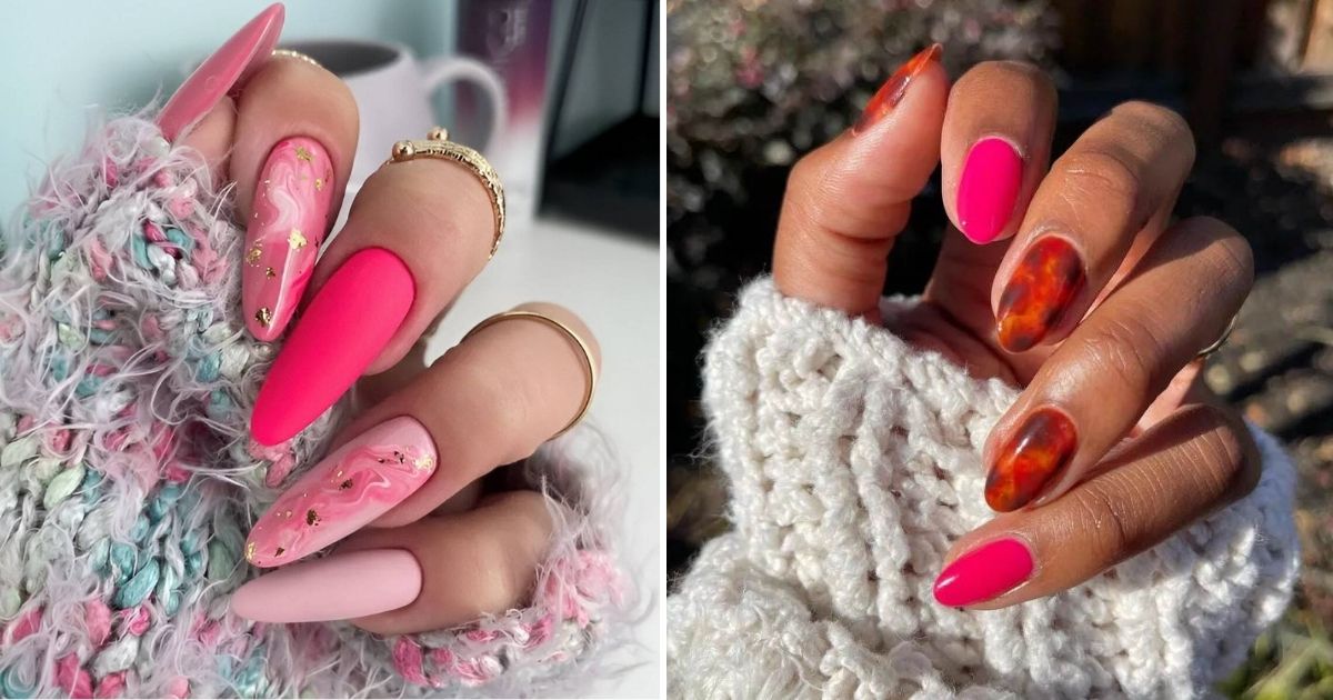 30 Hot Pink Nail Designs To Get On The Barbiecore Trend