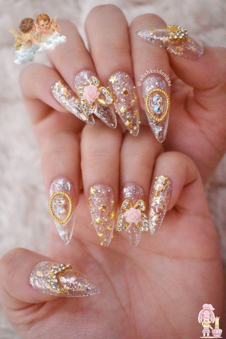 30 Bling-Bling Clear Acrylic Nails For The Ultimate Feminine Glam - 227