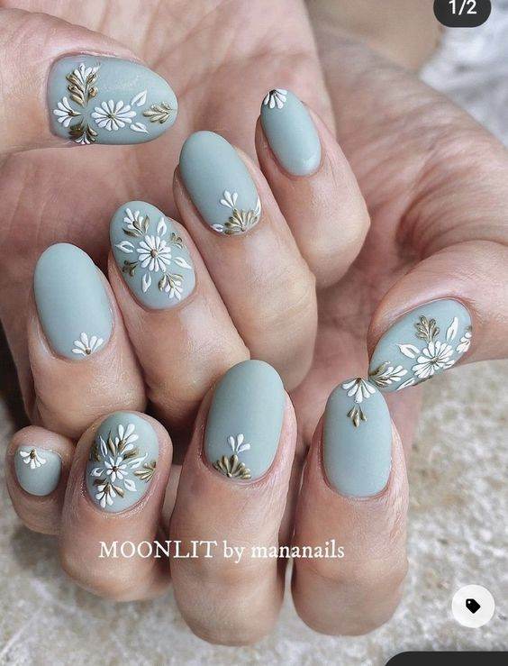 30 Gorgeous Flower Nail Designs No Pretty Girl Should Miss - 243