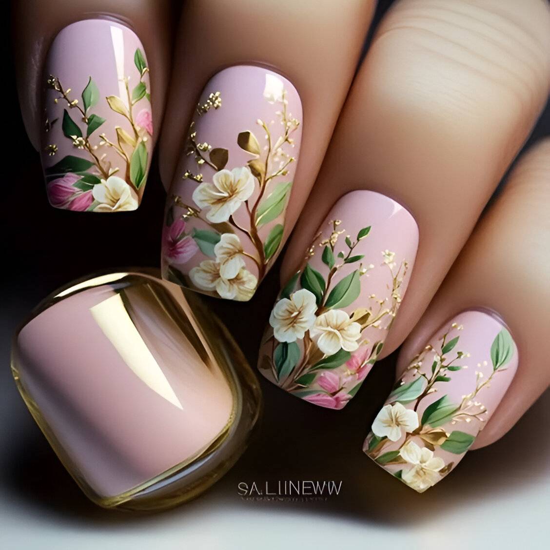 30 Gorgeous Flower Nail Designs No Pretty Girl Should Miss - 203