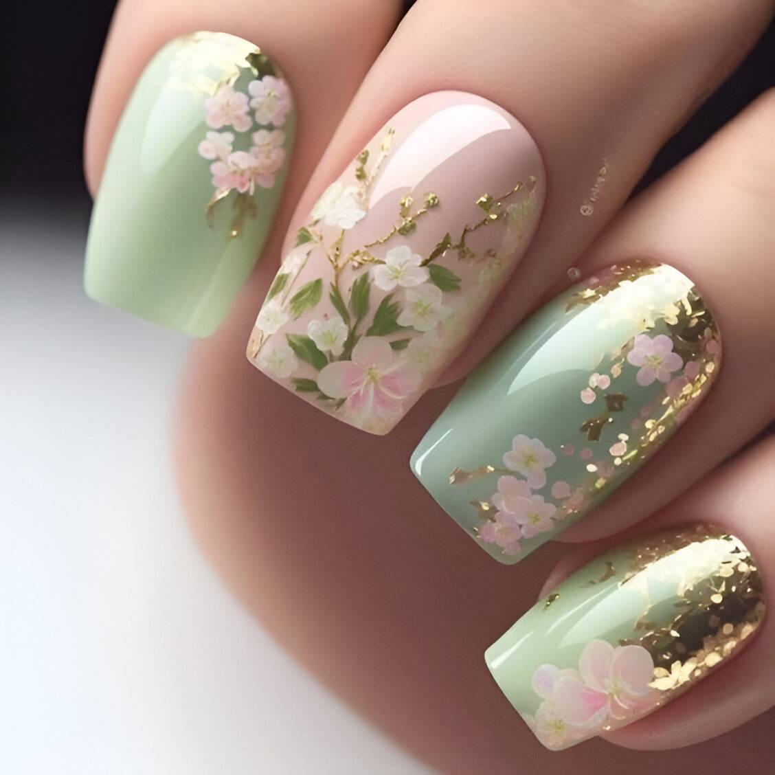 30 Gorgeous Flower Nail Designs No Pretty Girl Should Miss - 205