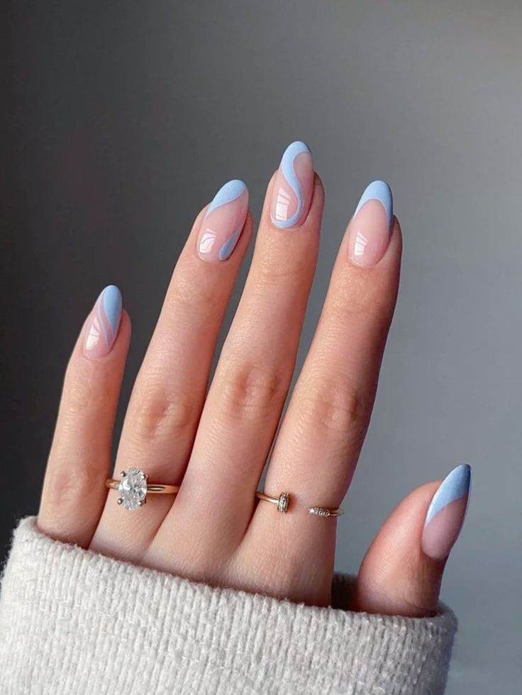 30 Simple But Gorgeous Blue Manis For The Ultimate Chic Vibe - 217