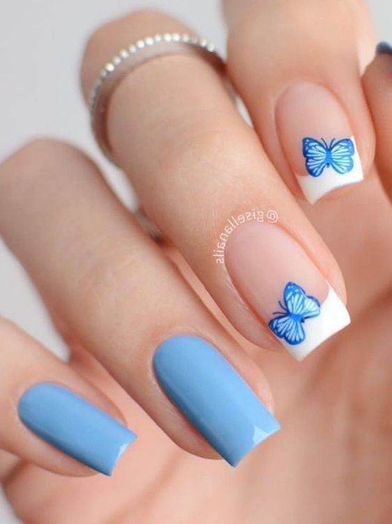 30 Simple But Gorgeous Blue Manis For The Ultimate Chic Vibe - 195