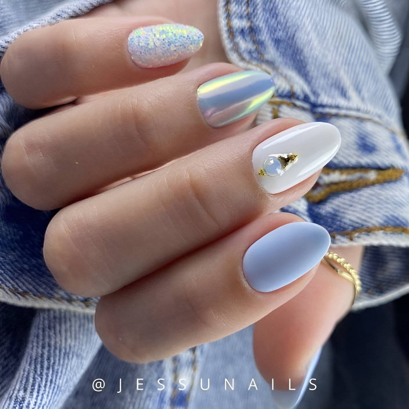 30 Simple But Gorgeous Blue Manis For The Ultimate Chic Vibe - 197