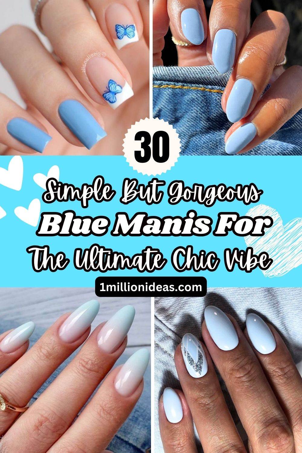 30 Simple But Gorgeous Blue Manis For The Ultimate Chic Vibe - 191