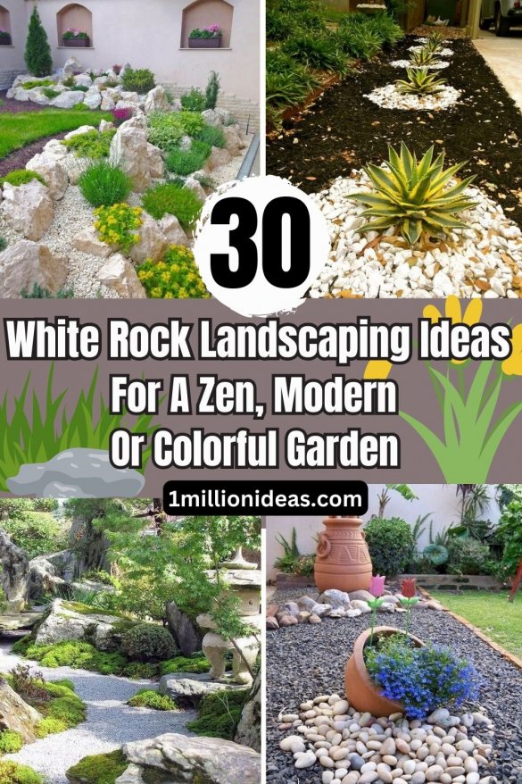 30 White Rock Landscaping Ideas For A Zen, Modern, Or Colorful Garden