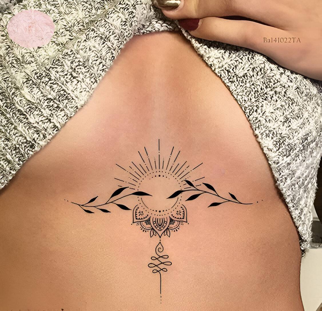 27 Elegant Chest Tattoos For Women To Elevate Their Beauty 12