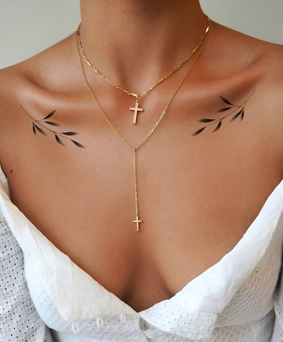 27 Elegant Chest Tattoos For Women To Elevate Their Beauty 19