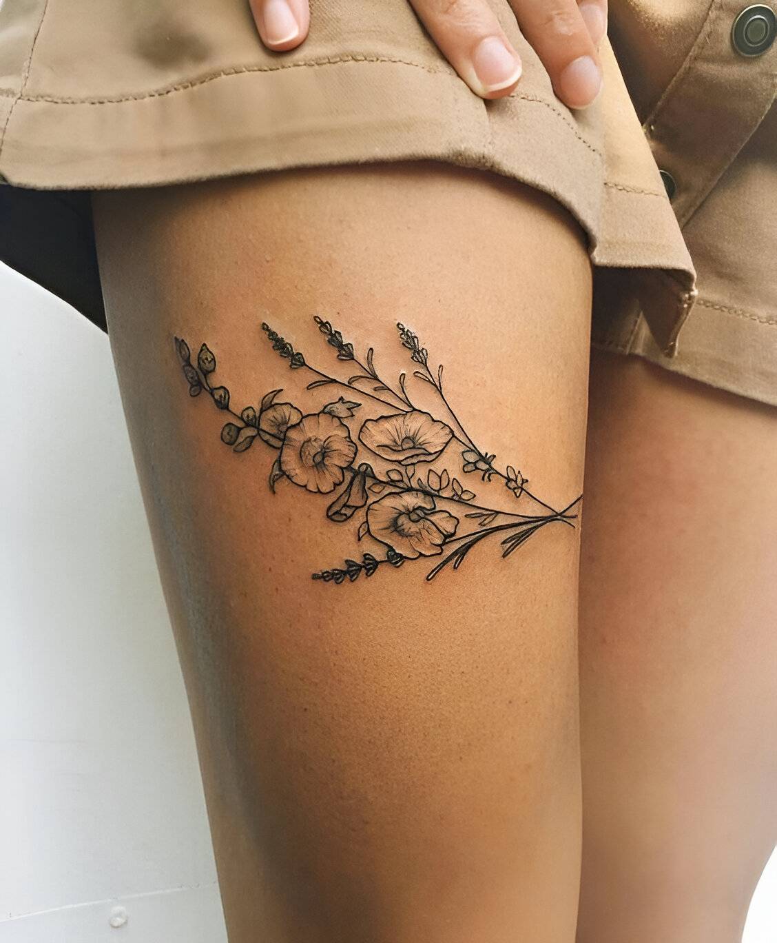 30 Elegant Thigh Tattoos To Level Up Your Sexiness And Charm 19
