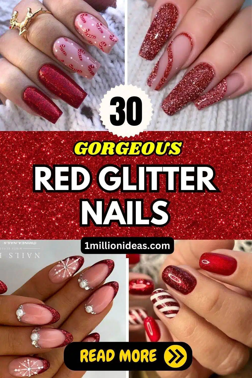 30 Gorgeous Red Glitter Nails To Slay Your Christmas Parties Like A Model - 37