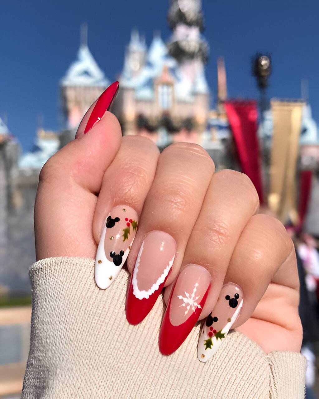 Fun Christmas French Manicure