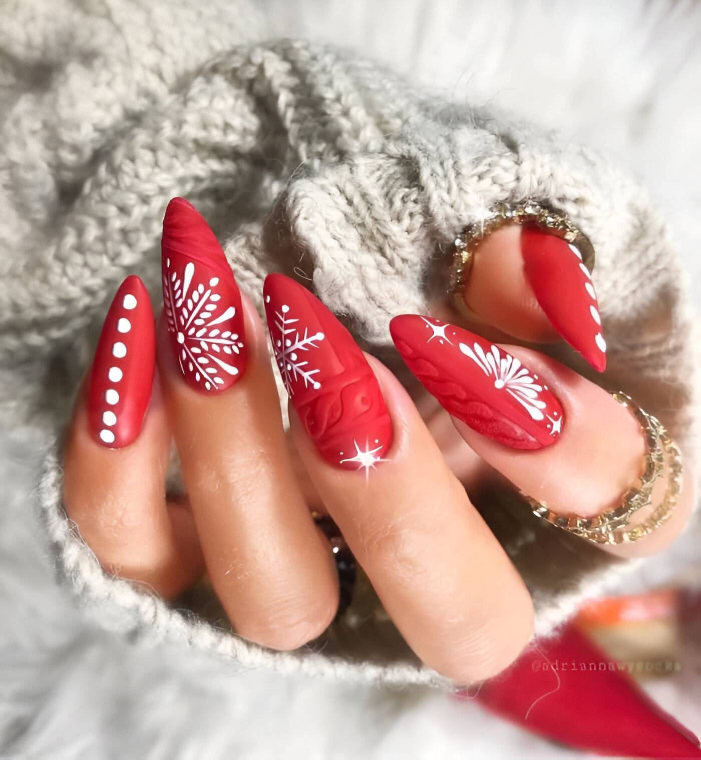 Matte Red Christmas Nails