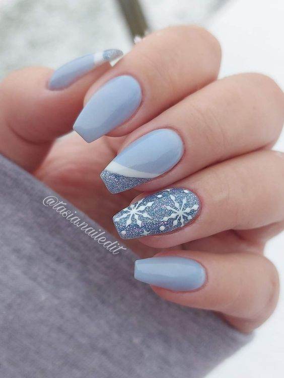 Pale Blue Snowflakes