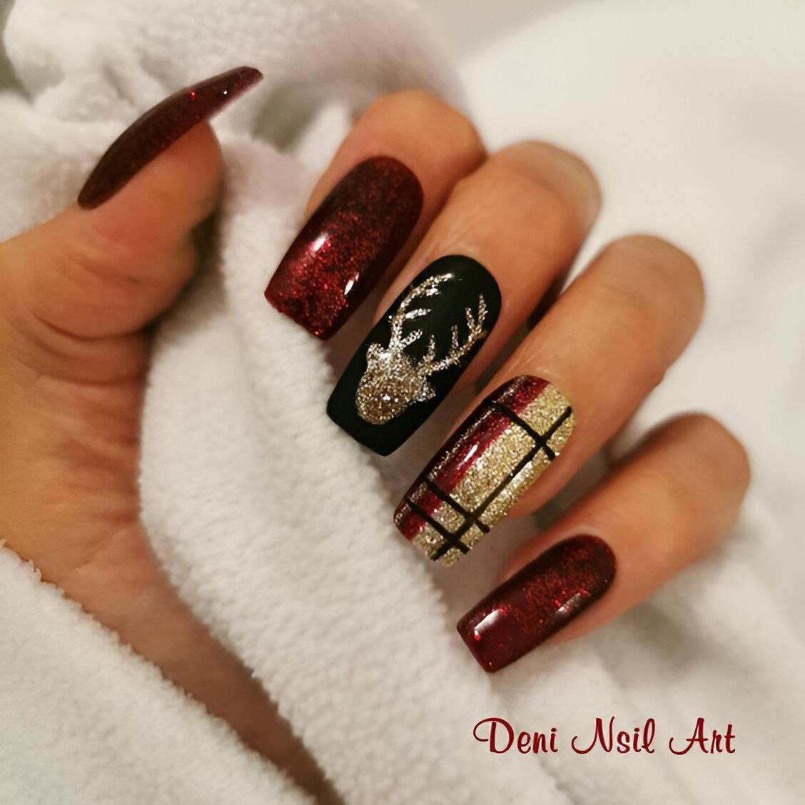 Red New Year Manicure
