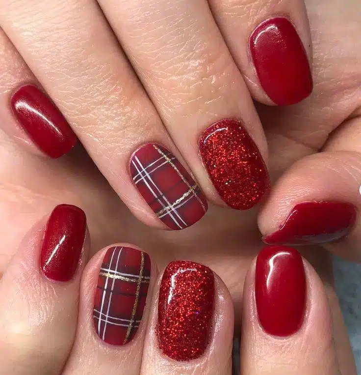 Red Plaid With A Shiny Twist