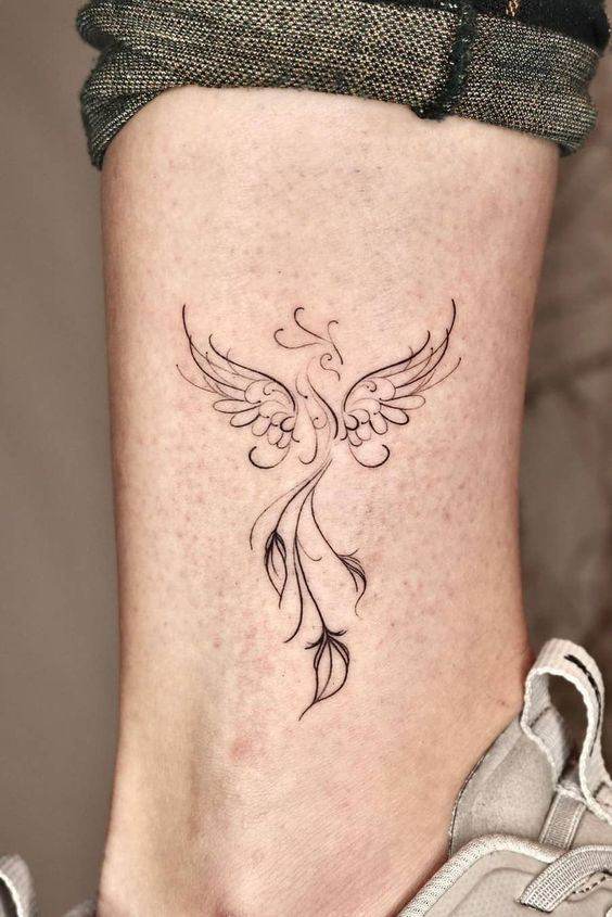 Ankle Phoenix Tattoos